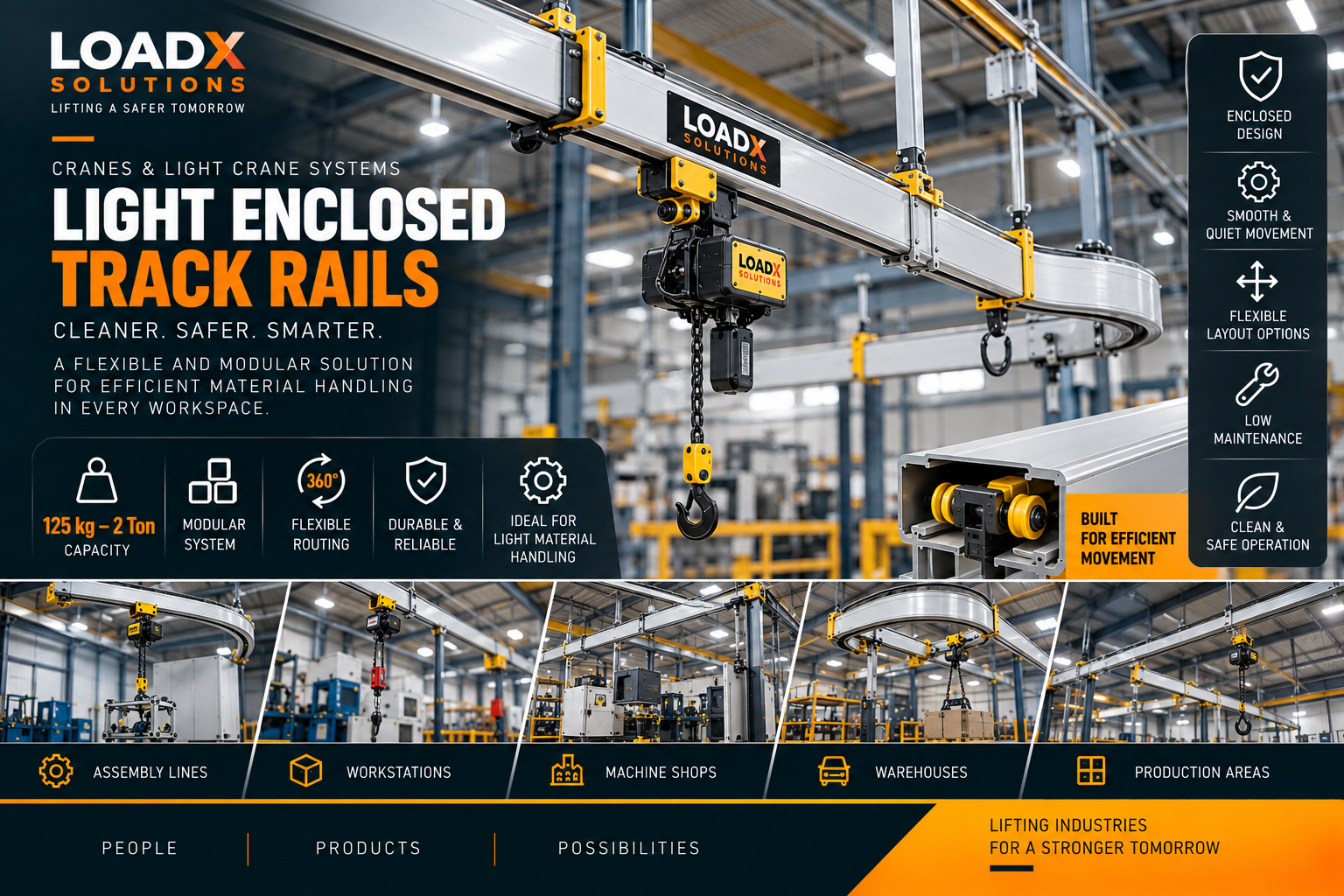 Light Enclosed Track Rails